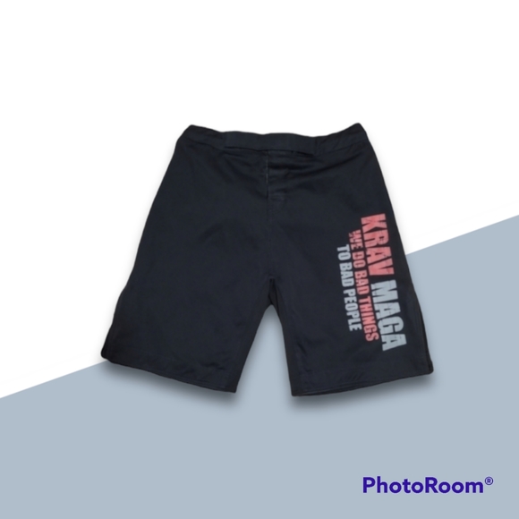 MMA Krav Maga Grappling Training Shorts with Distressed Vintage Logo Design - Picture 1 of 1